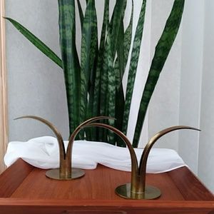 'Lily' Brass Candleholders for Ibe-Ronst